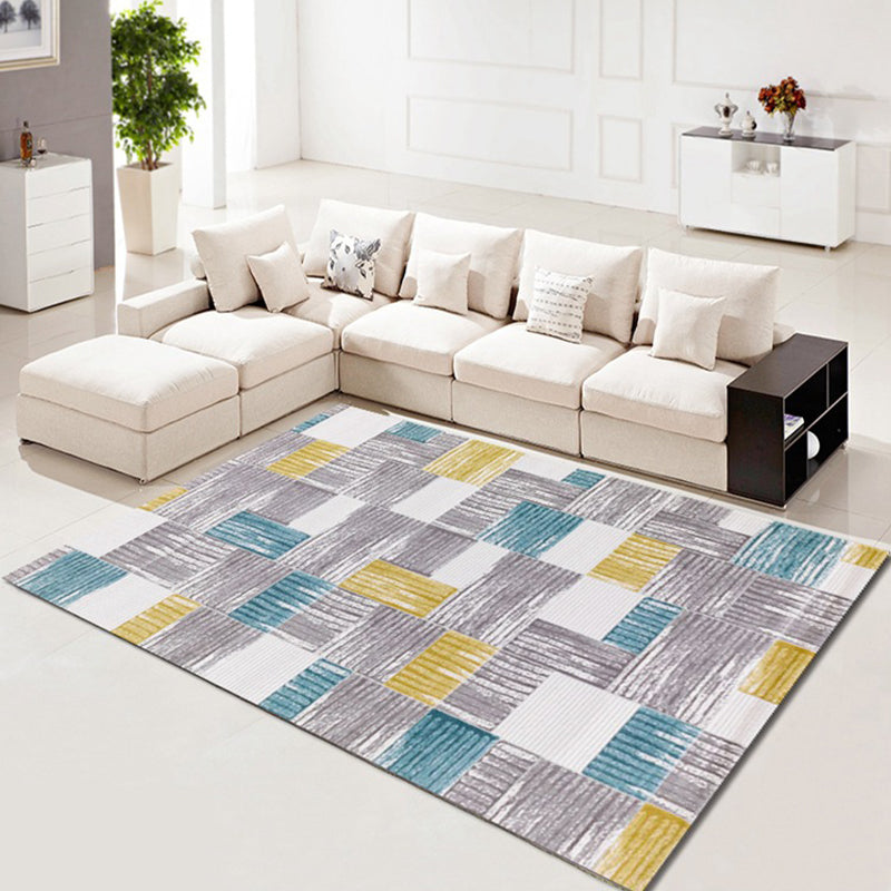 Modern Beige Rug Polyester Graphic Indoor Rug Washable Rug for Home Decor