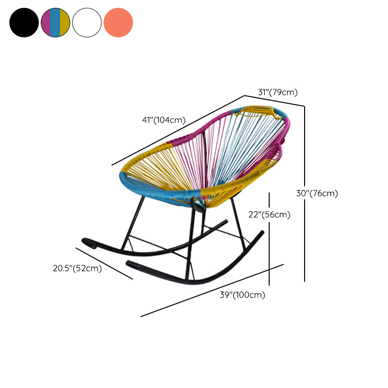 Modern Single Outdoor Rocking Chair Rattan Rocking Chair for Leisure