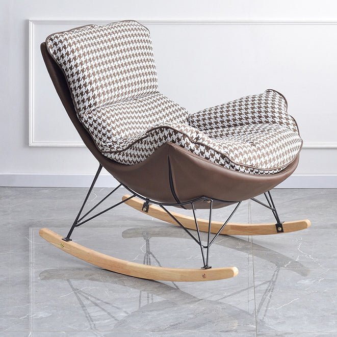 Contemporary Style Nursery Rocking Chair Indoor Rocking Chair with Ottoman