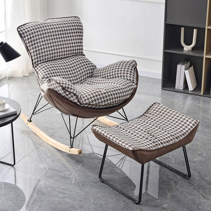 Contemporary Style Nursery Rocking Chair Indoor Rocking Chair with Ottoman