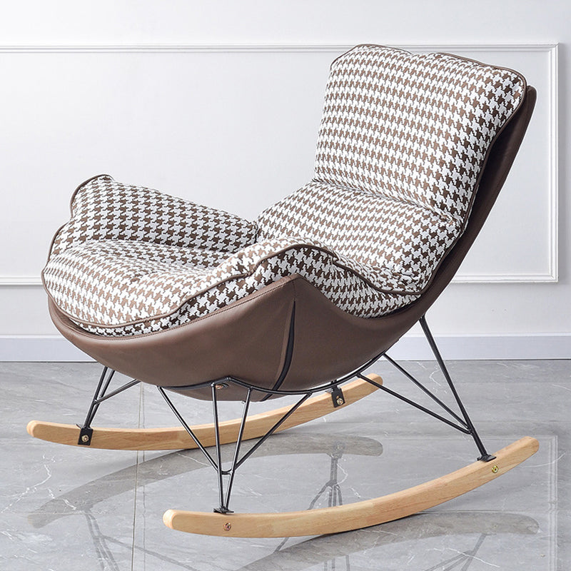 Contemporary Style Nursery Rocking Chair Indoor Rocking Chair with Ottoman