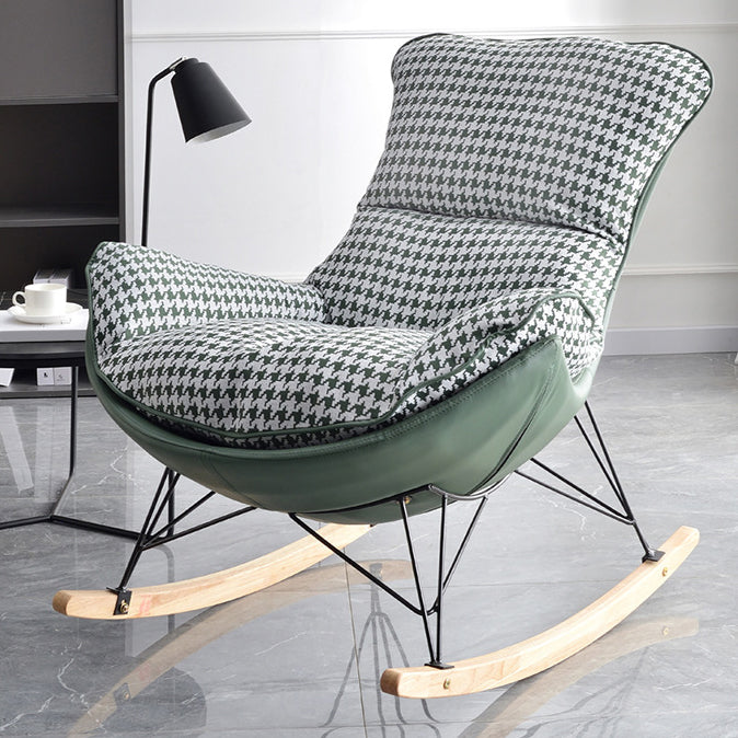 Contemporary Style Nursery Rocking Chair Indoor Rocking Chair with Ottoman