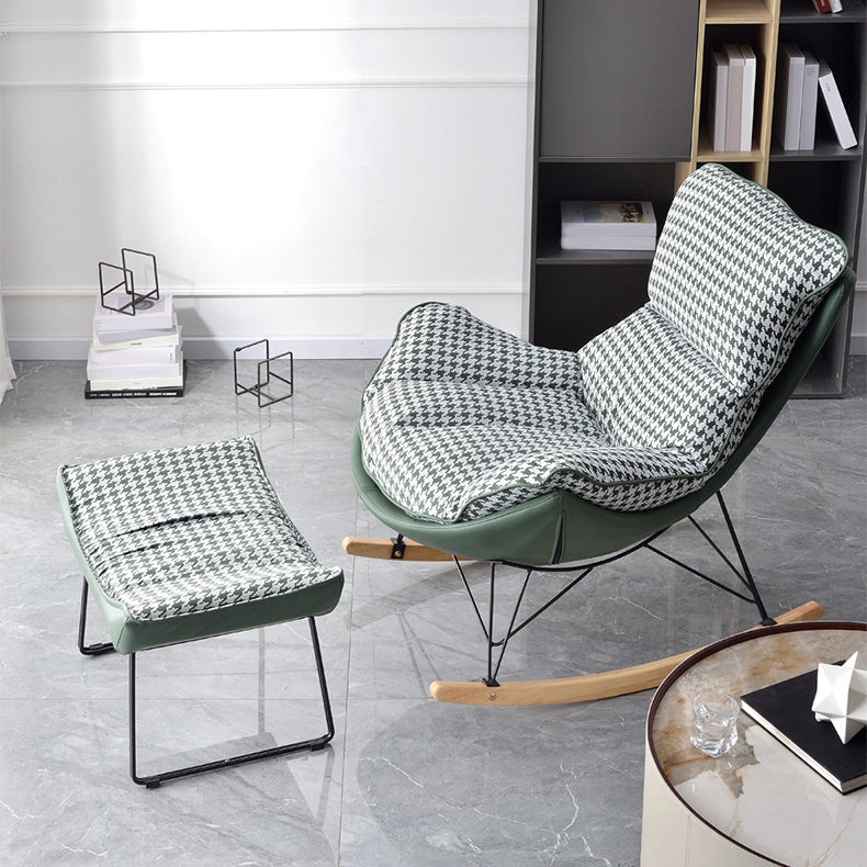 Contemporary Style Nursery Rocking Chair Indoor Rocking Chair with Ottoman