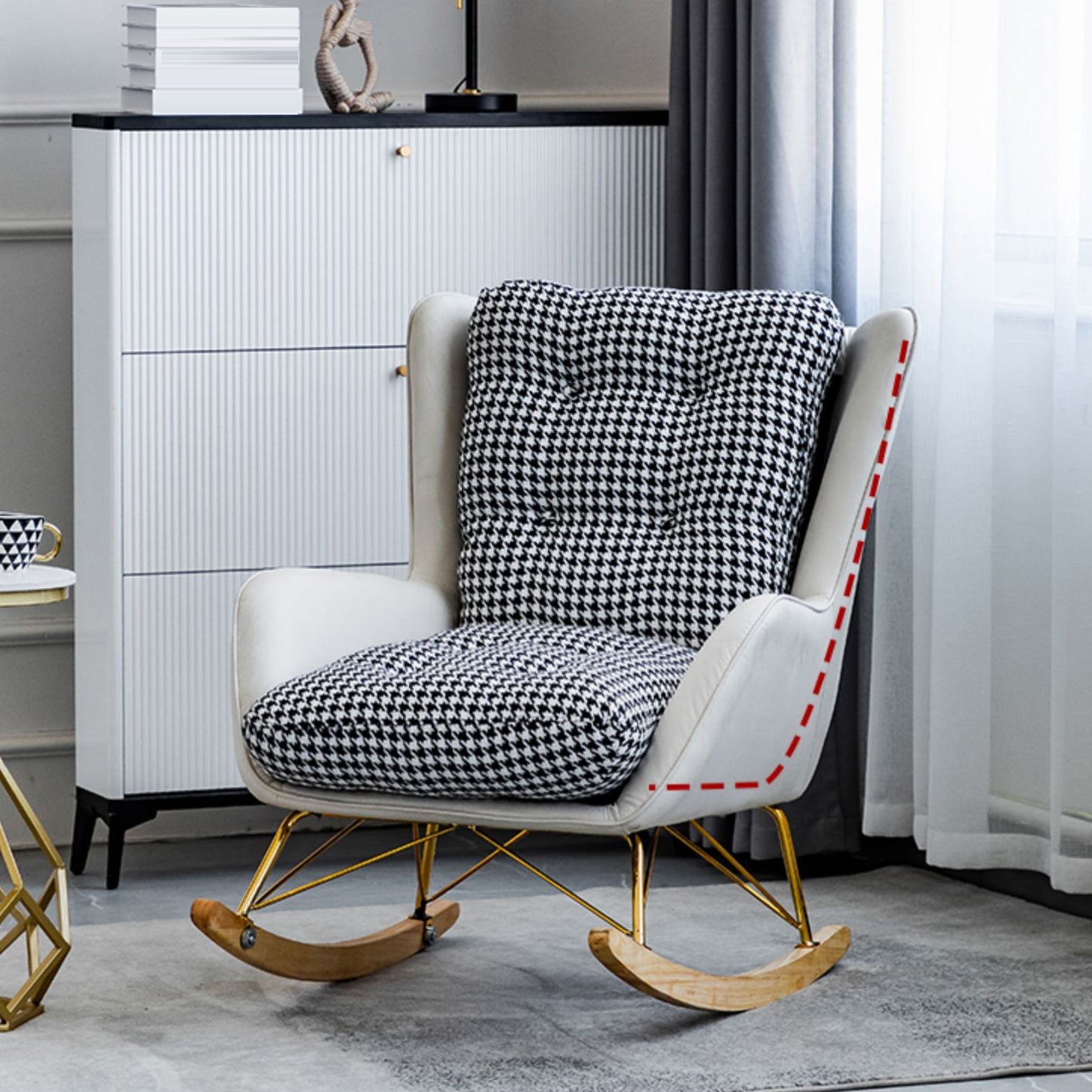 Living Room Light Luxury Lazy Sofa Chair Leisure Chaise Home Rocking Chair