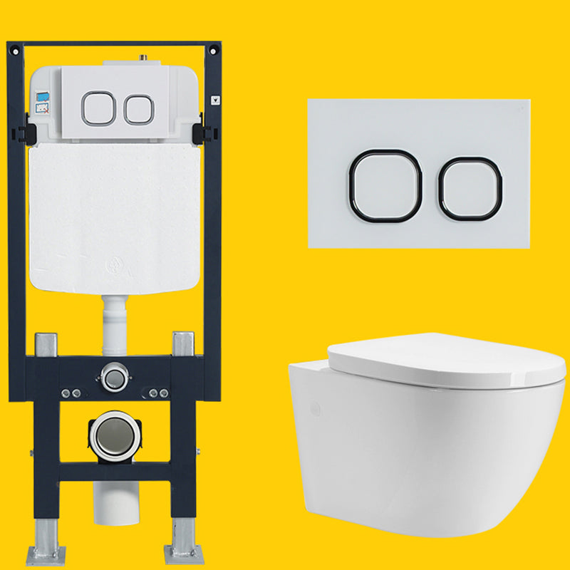 Contemporary One Piece Toilet Bowl Wall Mount Porcelain Flush Toilet