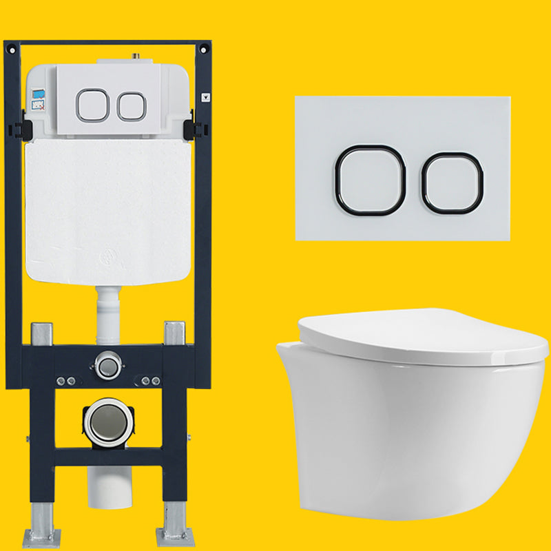 Contemporary One Piece Toilet Bowl Wall Mount Porcelain Flush Toilet