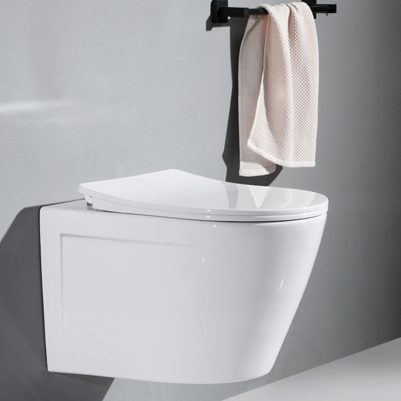 Modern Ceramic Flush Toilet Wall Mount White Urine Toilet with Seat for Bathroom