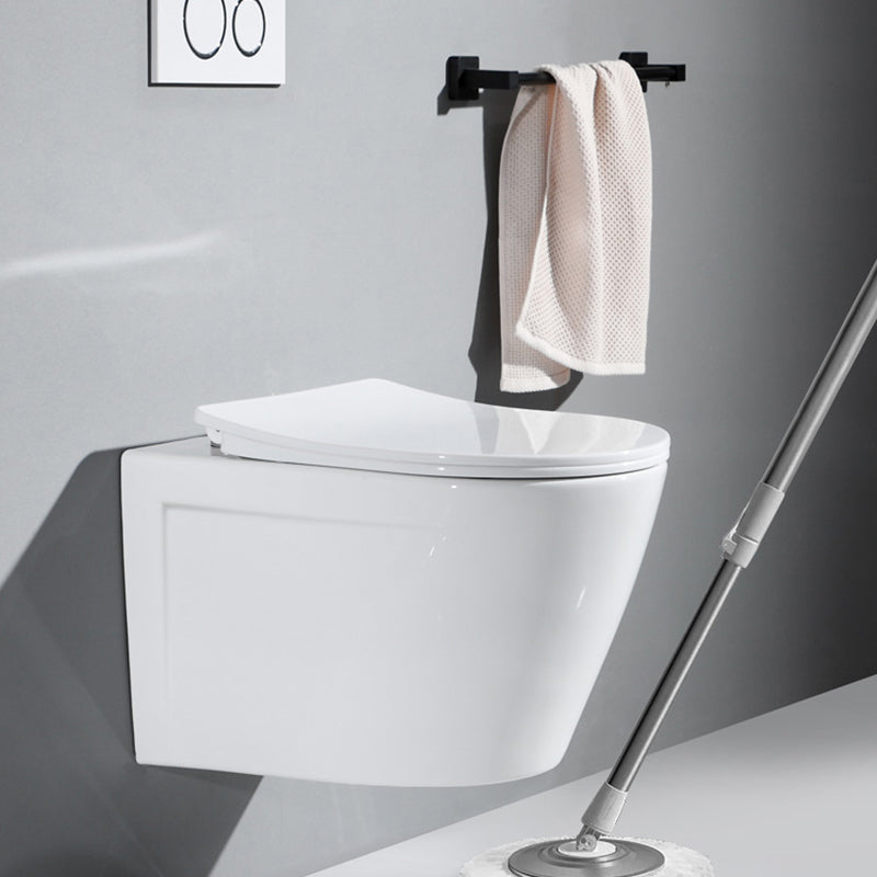 Modern Ceramic Flush Toilet Wall Mount White Urine Toilet with Seat for Bathroom