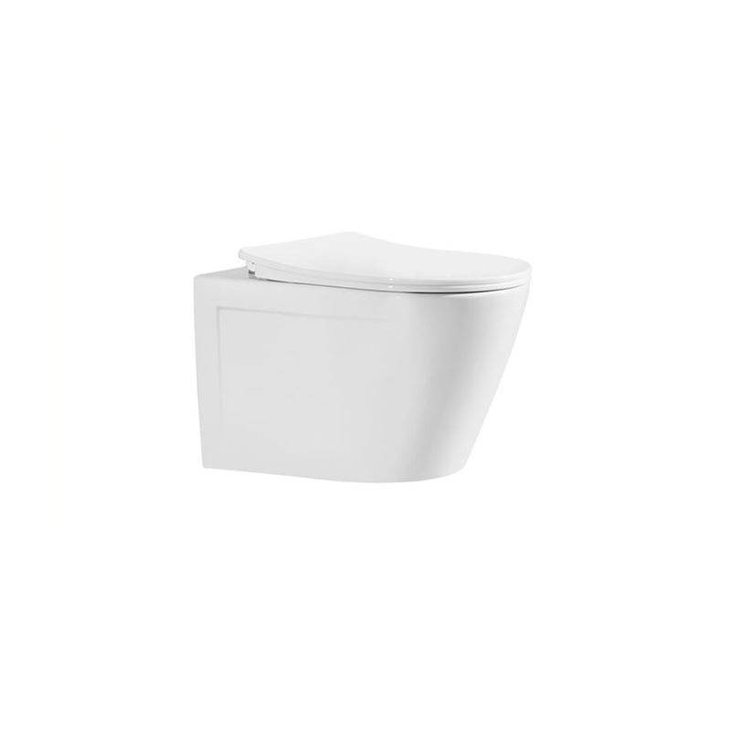 Modern Ceramic Flush Toilet Wall Mount White Urine Toilet with Seat for Bathroom