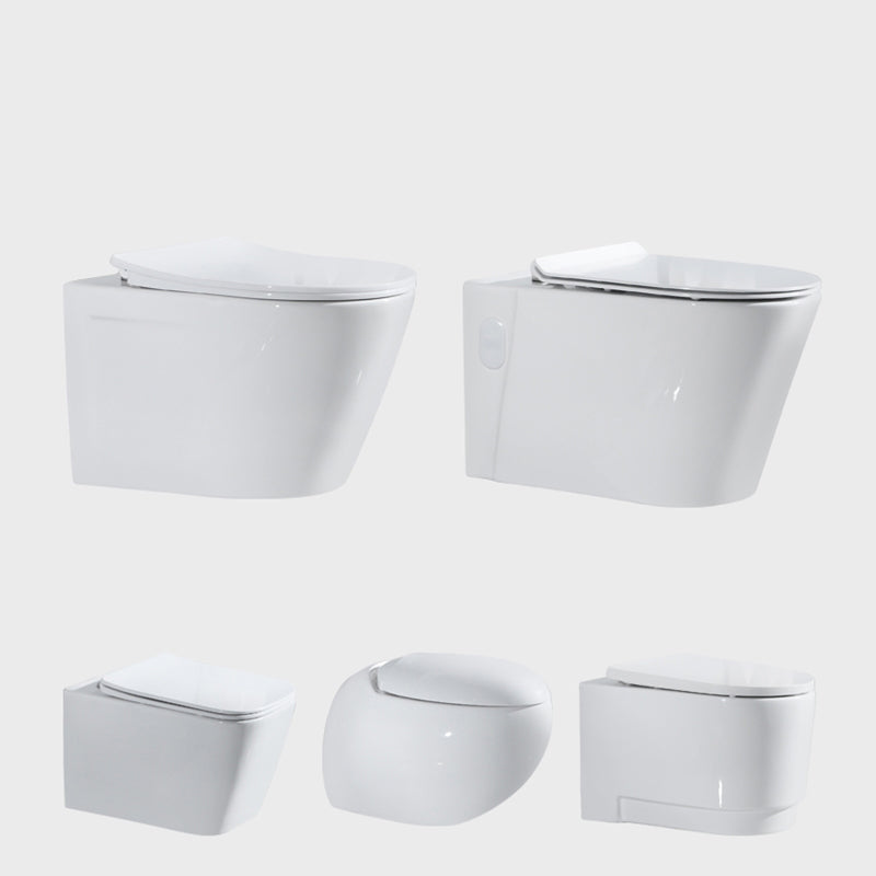 Modern Ceramic Flush Toilet Wall Mount White Urine Toilet with Seat for Bathroom