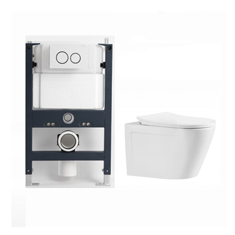 Modern Ceramic Flush Toilet Wall Mount White Urine Toilet with Seat for Bathroom