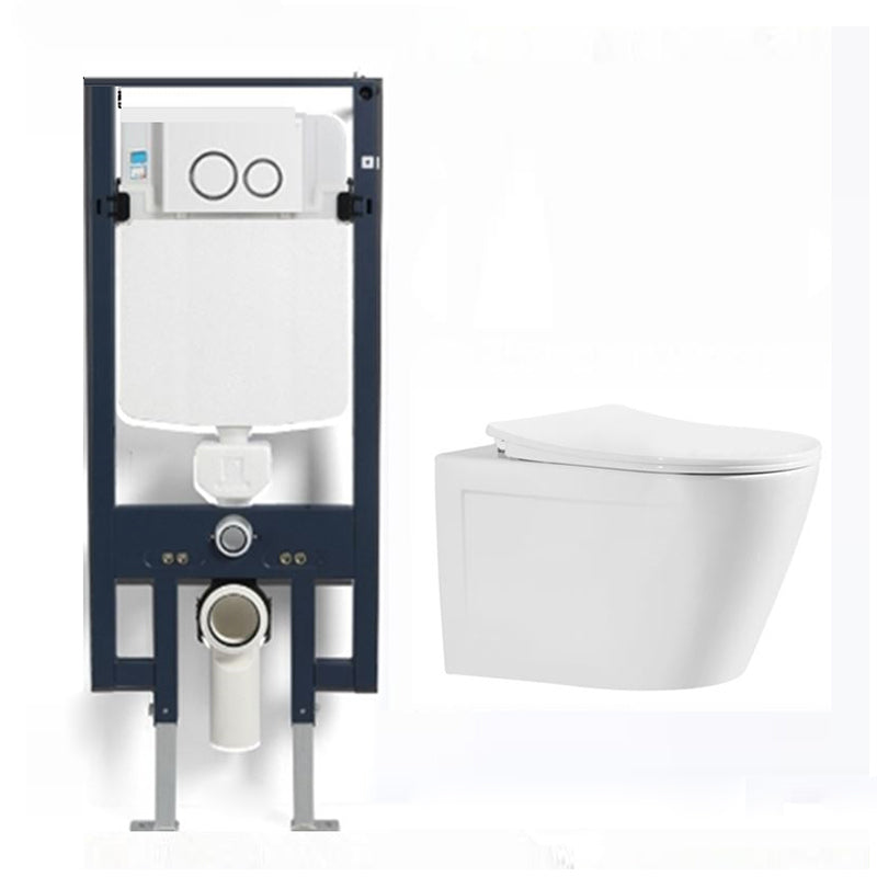 Modern Ceramic Flush Toilet Wall Mount White Urine Toilet with Seat for Bathroom