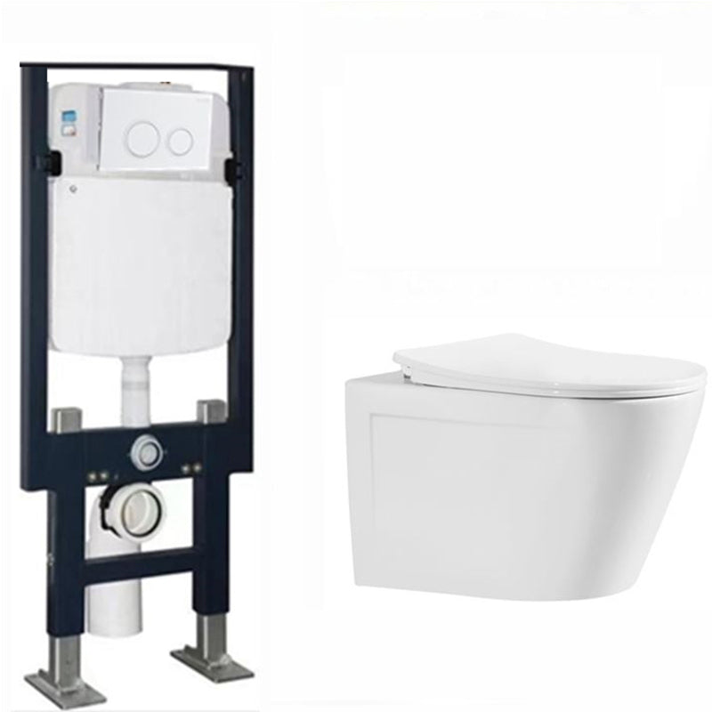 Modern Ceramic Flush Toilet Wall Mount White Urine Toilet with Seat for Bathroom