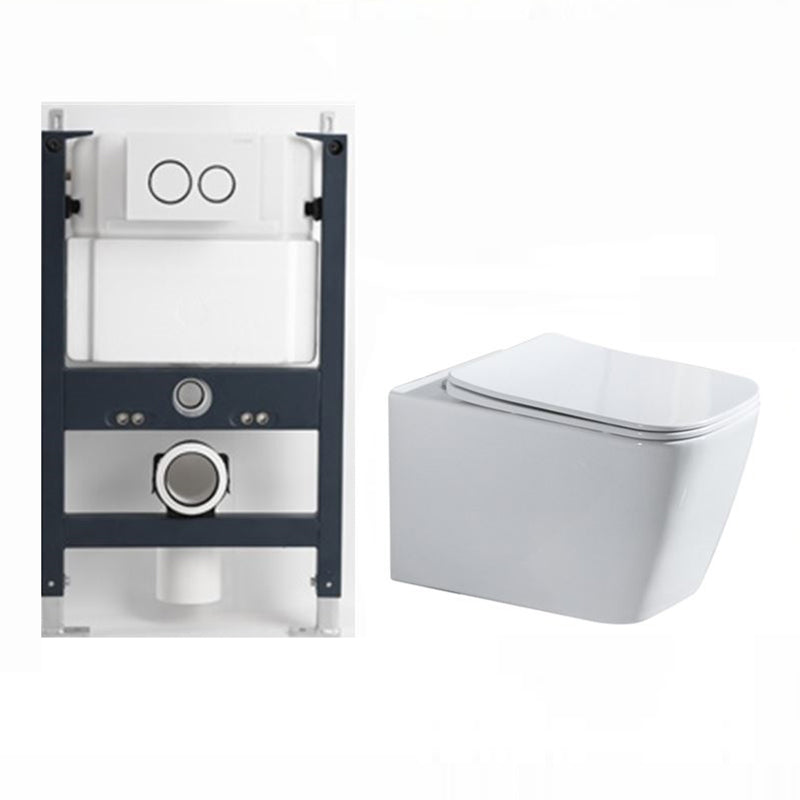 Modern Ceramic Flush Toilet Wall Mount White Urine Toilet with Seat for Bathroom