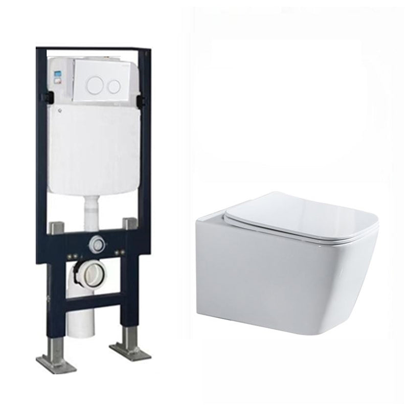 Modern Ceramic Flush Toilet Wall Mount White Urine Toilet with Seat for Bathroom