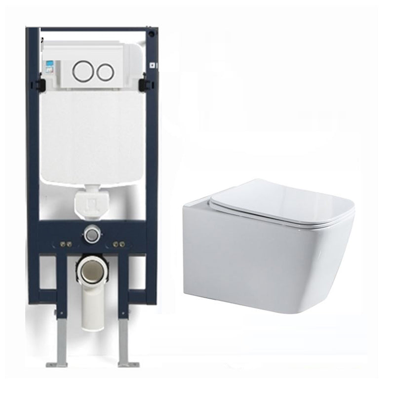 Modern Ceramic Flush Toilet Wall Mount White Urine Toilet with Seat for Bathroom
