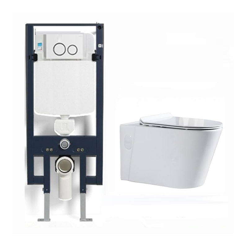 Modern Ceramic Flush Toilet Wall Mount White Urine Toilet with Seat for Bathroom