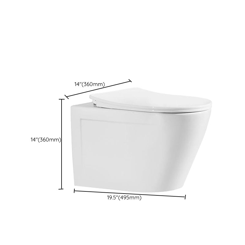 Modern Ceramic Flush Toilet Wall Mount White Urine Toilet with Seat for Bathroom