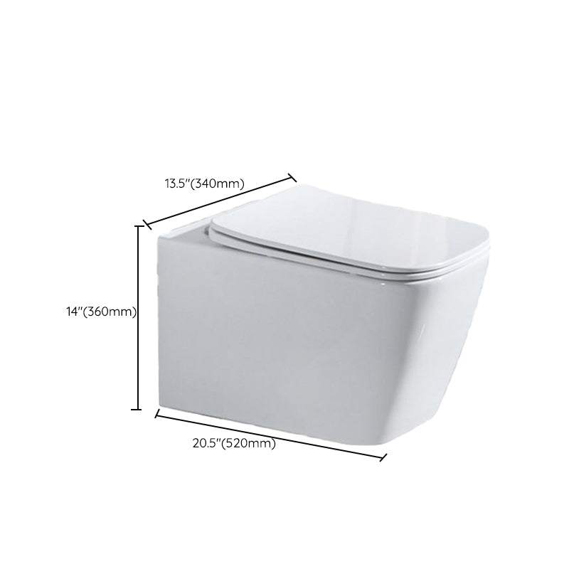 Modern Ceramic Flush Toilet Wall Mount White Urine Toilet with Seat for Bathroom