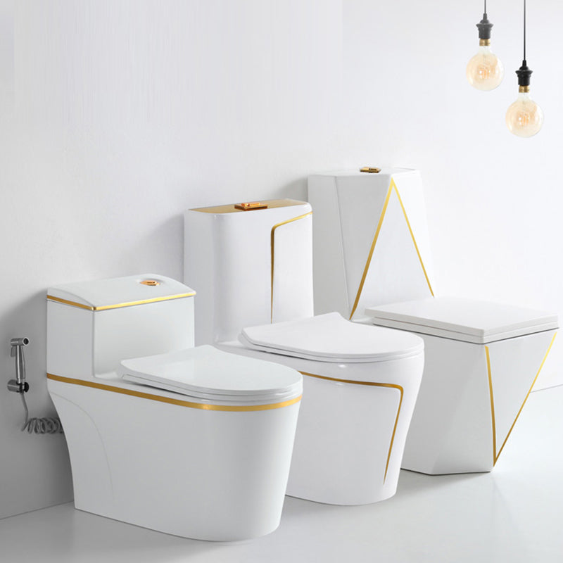 Traditional White Ceramic Flush Toilet Seat Included Urine Toilet for Washroom