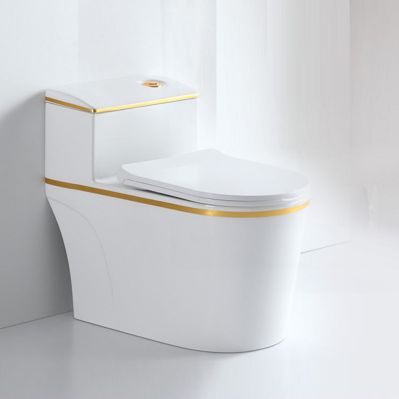 Traditional White Ceramic Flush Toilet Seat Included Urine Toilet for Washroom