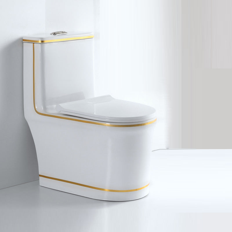 Traditional White Ceramic Flush Toilet Seat Included Urine Toilet for Washroom