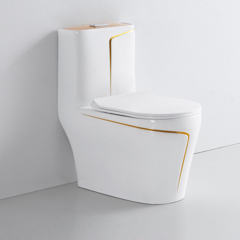 Traditional White Ceramic Flush Toilet Seat Included Urine Toilet for Washroom