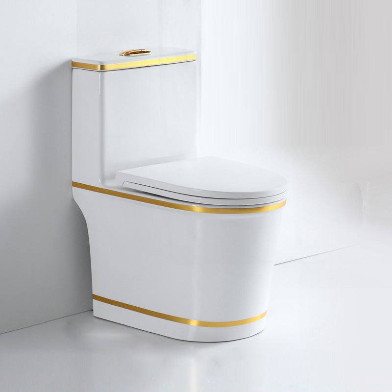 Traditional White Ceramic Flush Toilet Seat Included Urine Toilet for Washroom