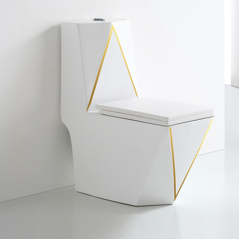 Traditional White Ceramic Flush Toilet Seat Included Urine Toilet for Washroom