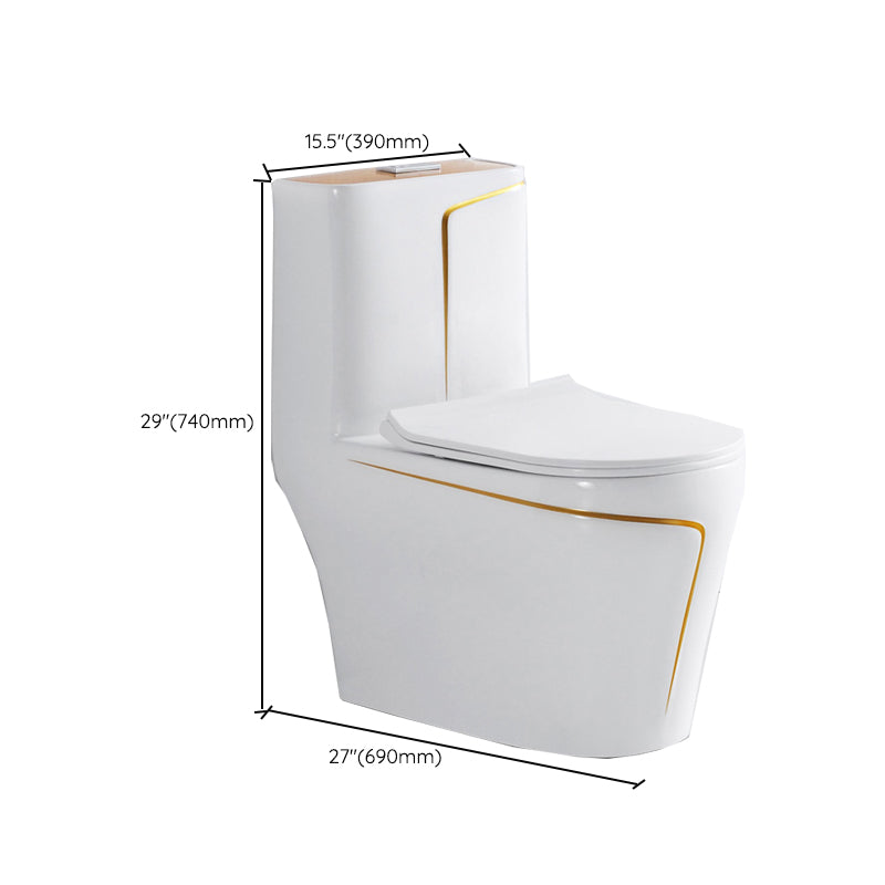 Traditional White Ceramic Flush Toilet Seat Included Urine Toilet for Washroom