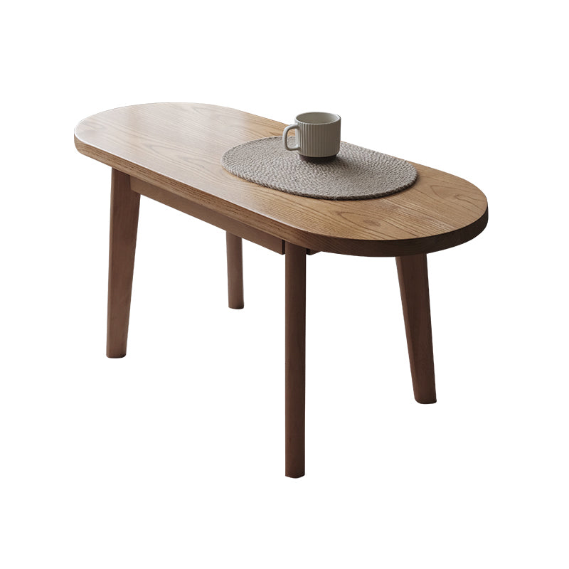 4 Legs Coffee Table Modern Brown Solid Wood Coffee Cocktail Table