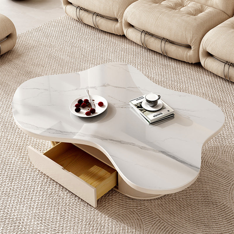 Modern Coffee Table Free Form Single Coffee Table with Storage Drawer