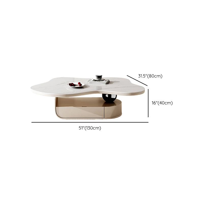 Modern Coffee Table Free Form Single Coffee Table with Storage Drawer