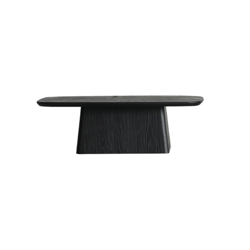Pedestal Solid Wood Coffee Table Set Elliptical Simple Cocktail Table