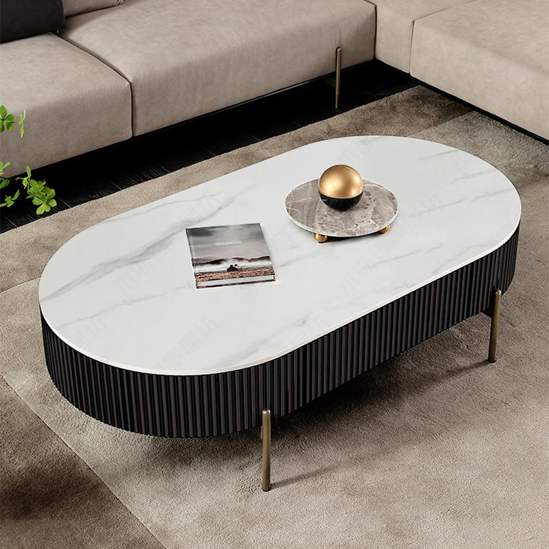 Frame/Drum Coffee Table Slate Cocktail Table with Storage Drawers