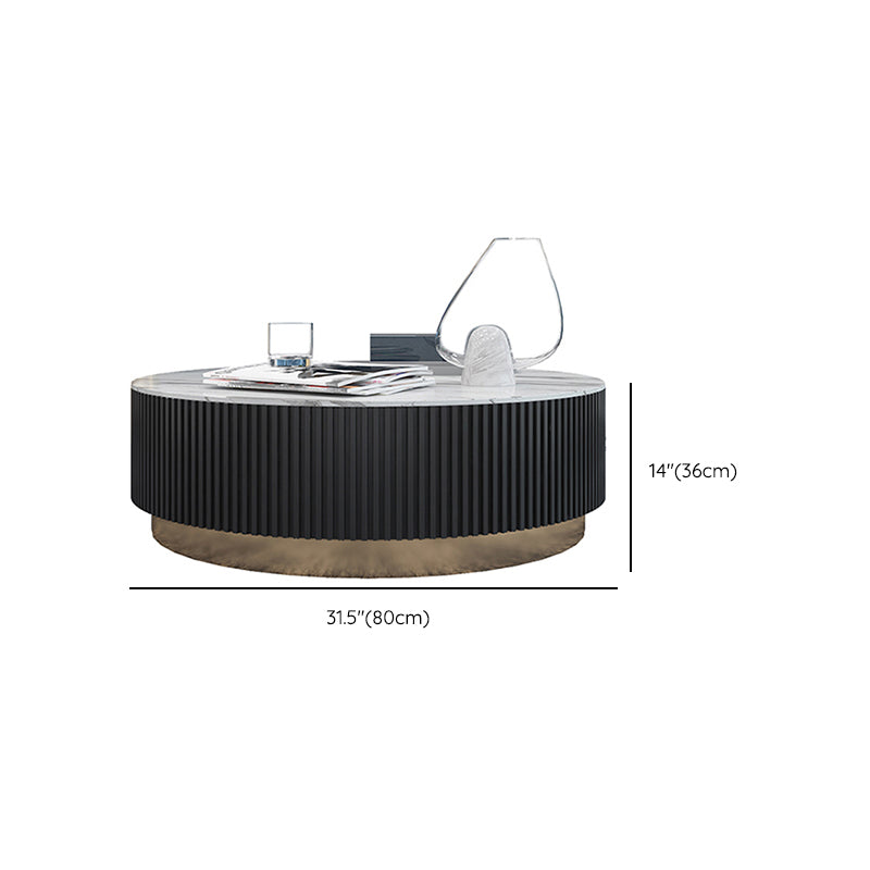 Frame/Drum Coffee Table Slate Cocktail Table with Storage Drawers