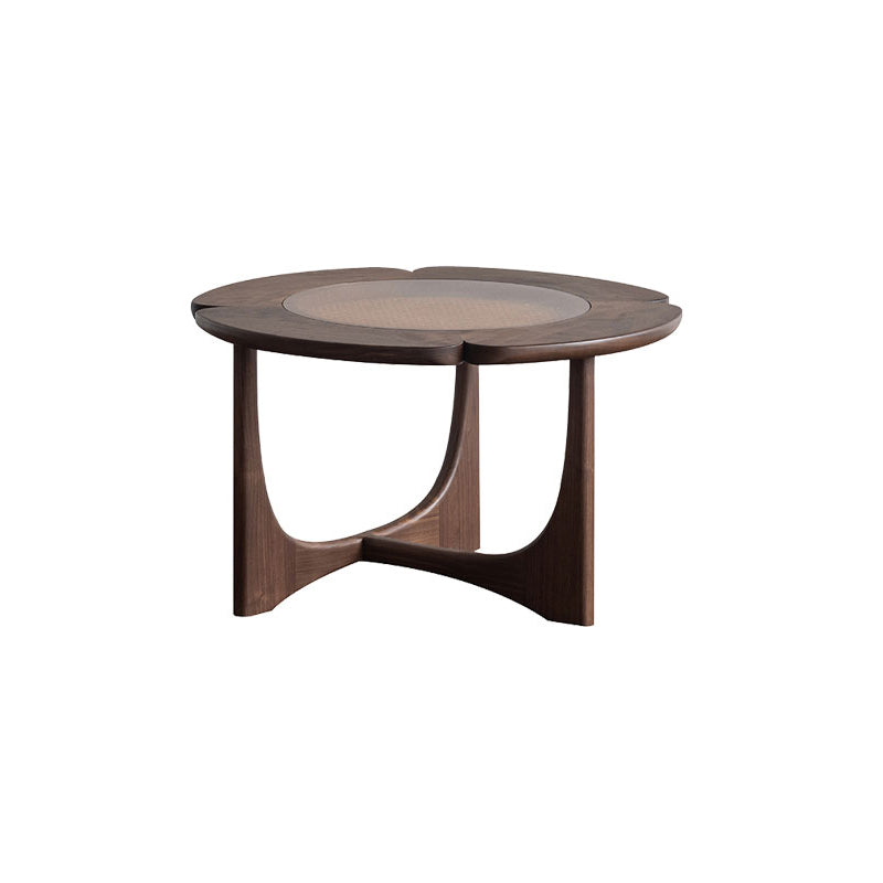 Cross Legs Cocktail Table Tropical Glass Coffee Table No Distressing