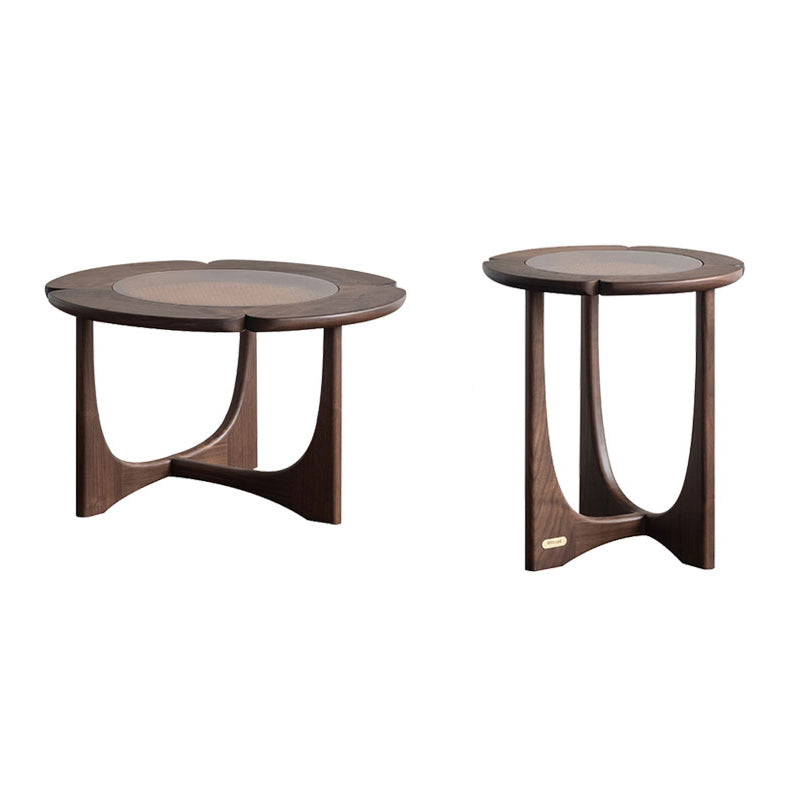 Cross Legs Cocktail Table Tropical Glass Coffee Table No Distressing