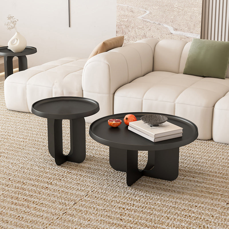 Abstract Coffee Table Modern Metal Tray Top Coffee Cocktail Table