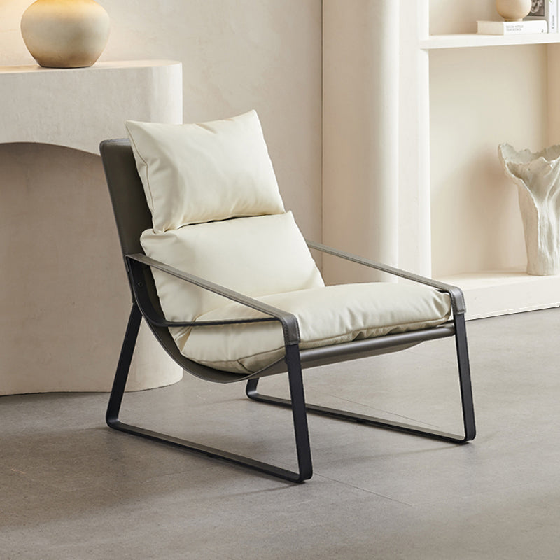 Modern 35.43" Wide Sewn Pillow Back Sponge Metal Frame Arm Chair
