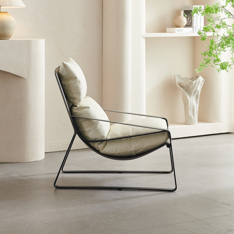 Modern 35.43" Wide Sewn Pillow Back Sponge Metal Frame Arm Chair