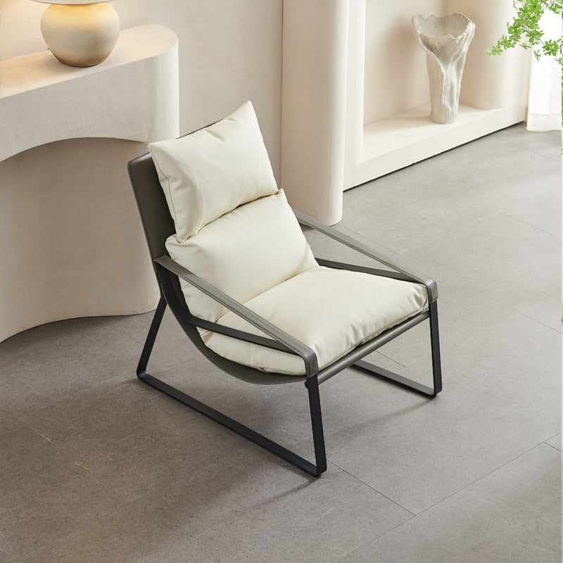 Modern 35.43" Wide Sewn Pillow Back Sponge Metal Frame Arm Chair