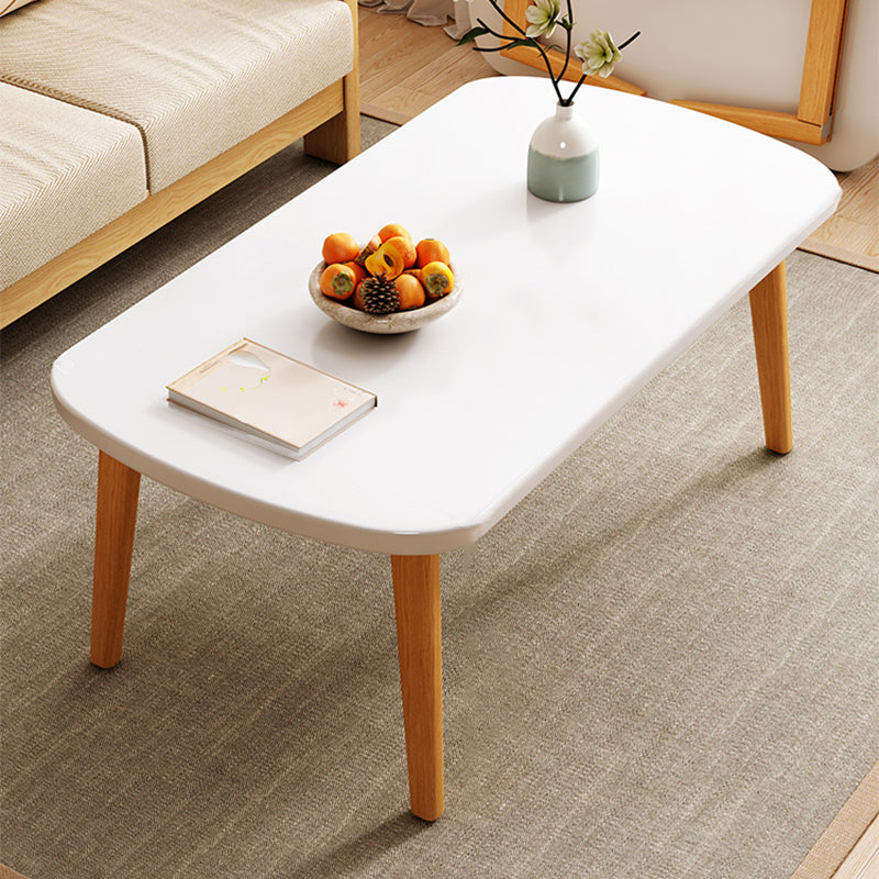 Foldable Wooden Coffee Table Elliptical 4 Legs Cocktail Table