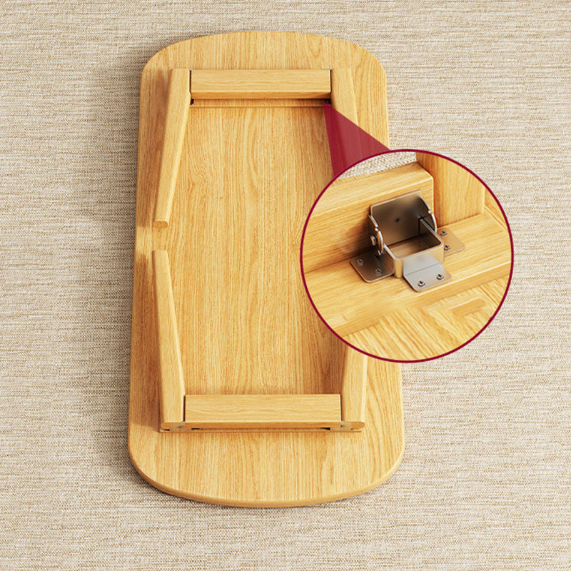 Foldable Wooden Coffee Table Elliptical 4 Legs Cocktail Table