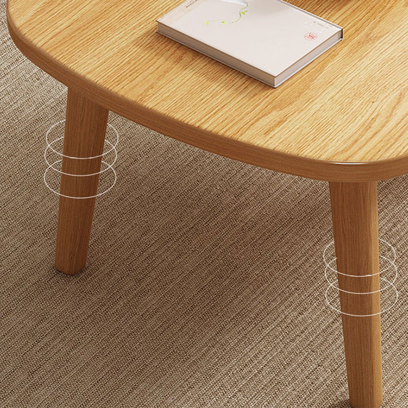 Foldable Wooden Coffee Table Elliptical 4 Legs Cocktail Table
