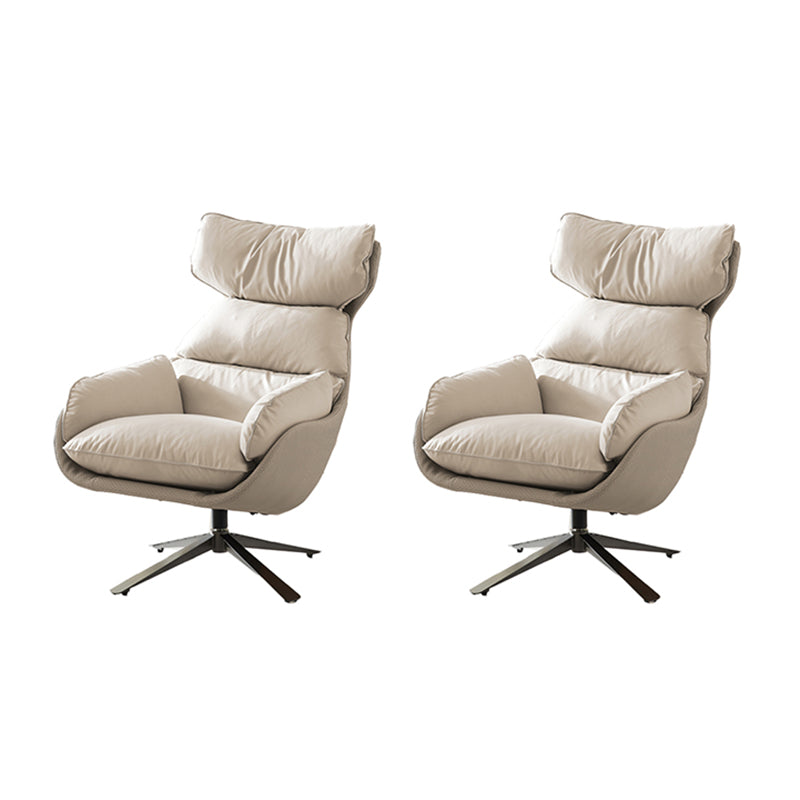 Contemporary Solid Color Arm Chair 4-Star Base Chair with Swivel