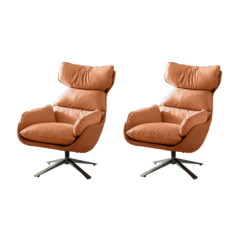 Contemporary Solid Color Arm Chair 4-Star Base Chair with Swivel