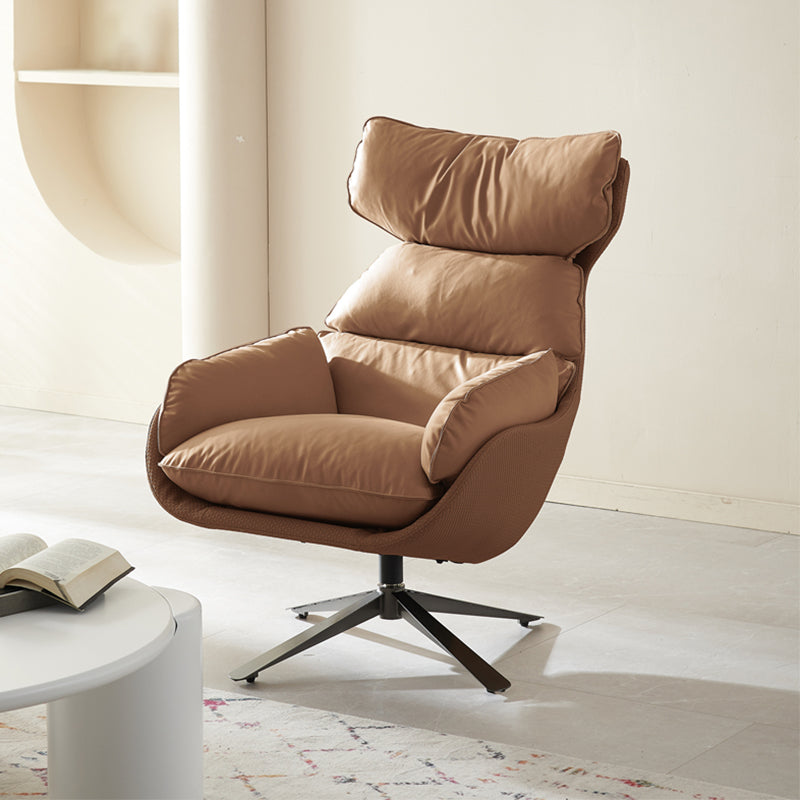 Contemporary Solid Color Arm Chair 4-Star Base Chair with Swivel