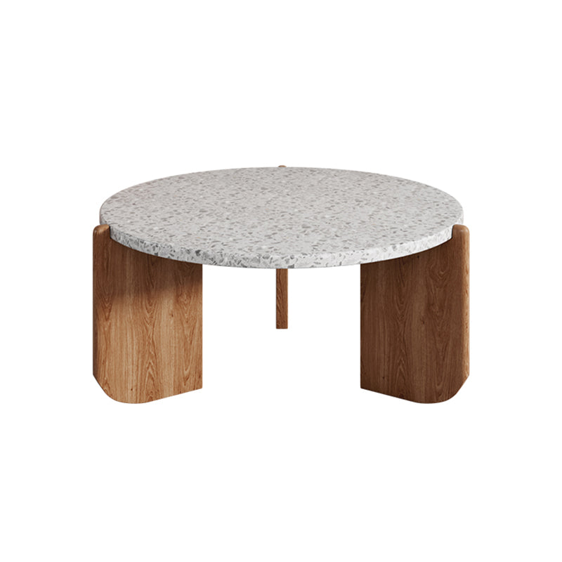 Contemporary Round Terrazzo Coffee Table 15.7" H 1 Single Cocktail Table