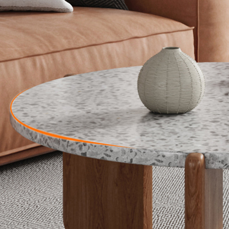 Contemporary Round Terrazzo Coffee Table 15.7" H 1 Single Cocktail Table